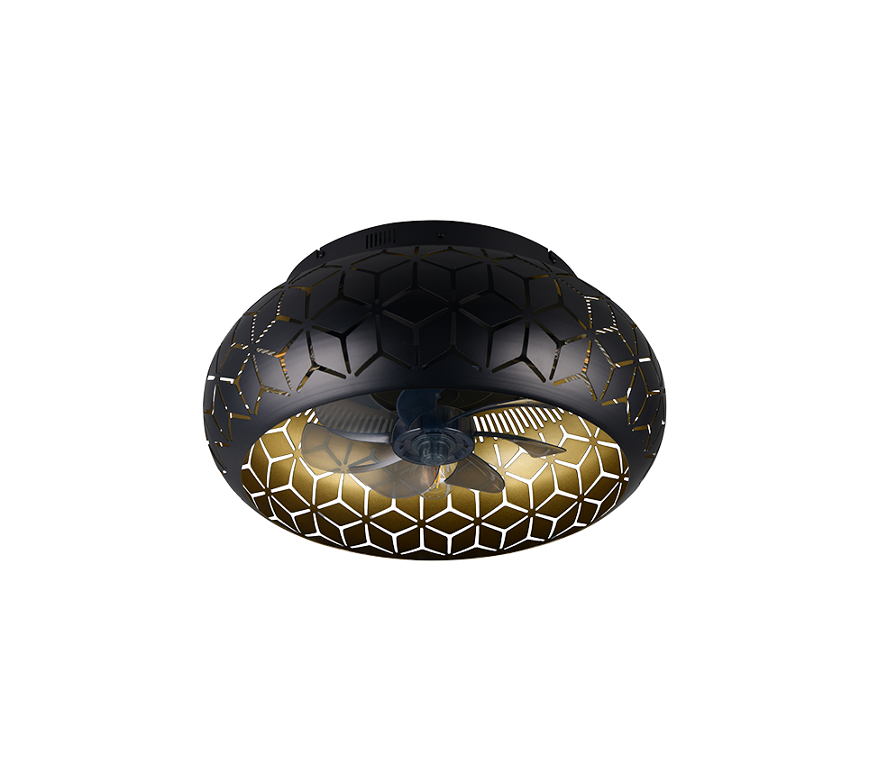 Plafonnier ventilateur Bidar noir Trio R61574080