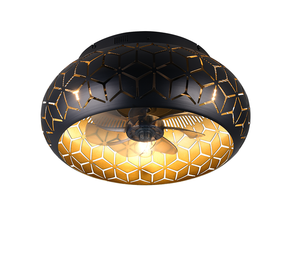 Plafonnier ventilateur Bidar noir Trio R61574080