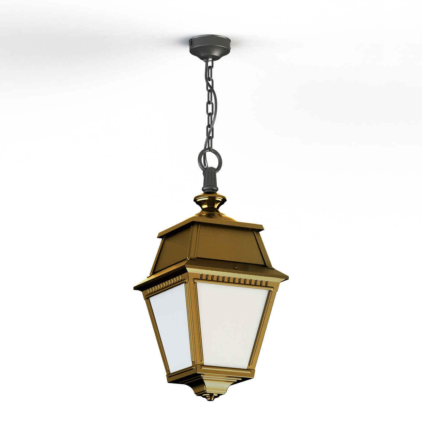 Suspension Avenue 2 N°1 LED opale Laiton vernis teinté 070 102103070