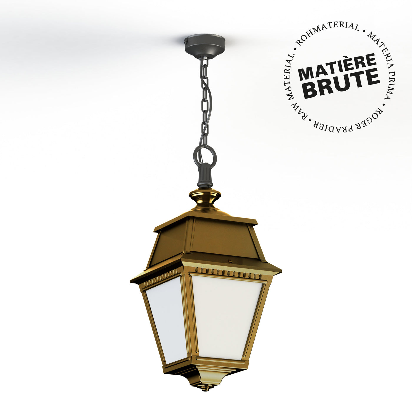 Suspension Avenue 2 N°1 LED Laiton brut 072 Diffuseur opale 102103072