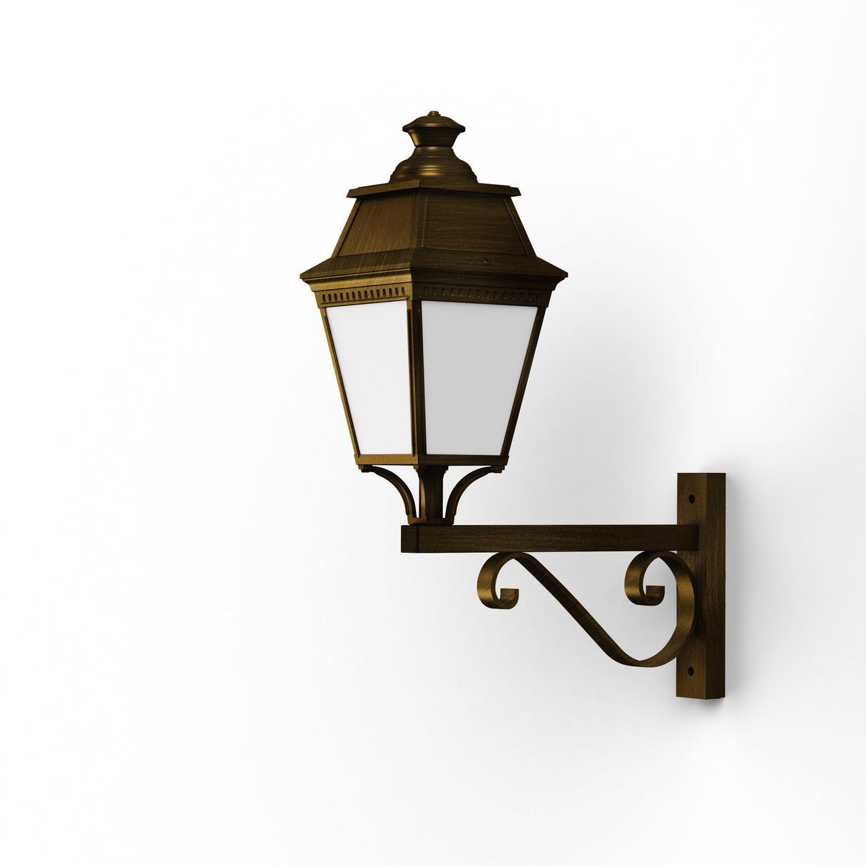 Applique Avenue 3 N°12 LED Warm Patine dorée 009 Diffuseur opale 103255009