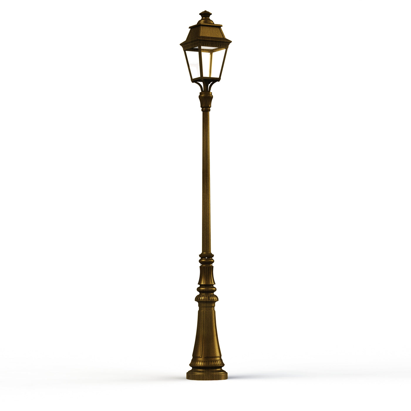 Lampadaire Avenue 3 N°7 LED Warm Patine dorée 009 Diffuseur clair 103128009