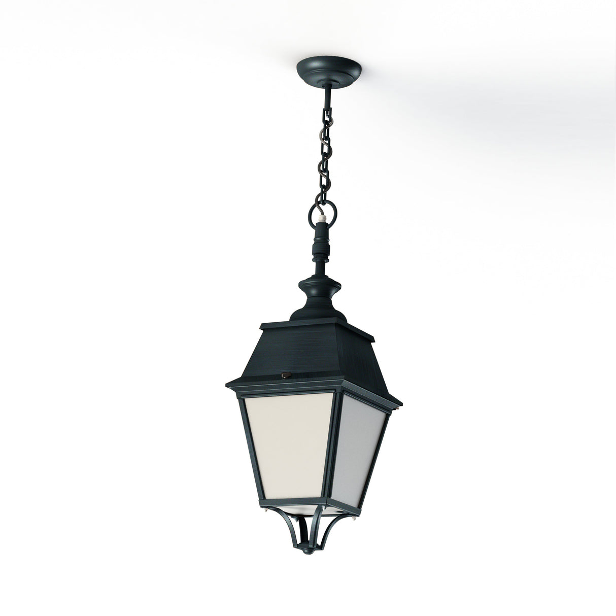 Suspension Avenue 4 N°1 LED 35W 2700°K Patine vert de gris 008 Diffuseur opale 104354008