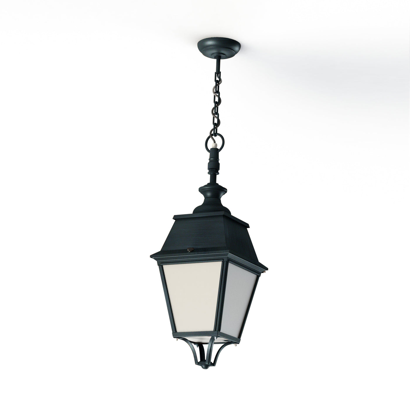 Suspension Avenue 4 N°1 LED 35W 2700°K Patine vert de gris 008 Diffuseur opale 104354008