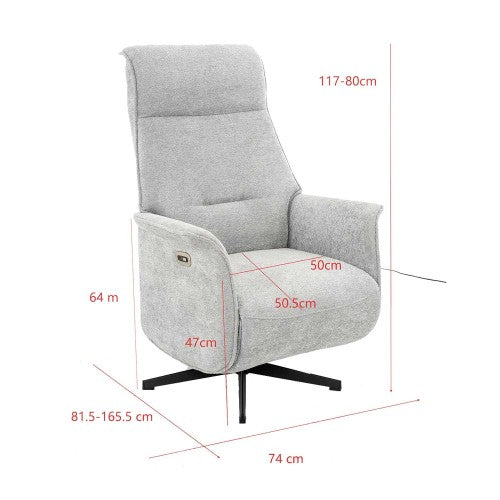 Fauteuil GOYA Relax gris clair CASA THAI 4588