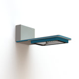 Applique Hector N°1 LED asym 35W 3000K Dali Bleu azur mat 134 support Gris 105 182206134