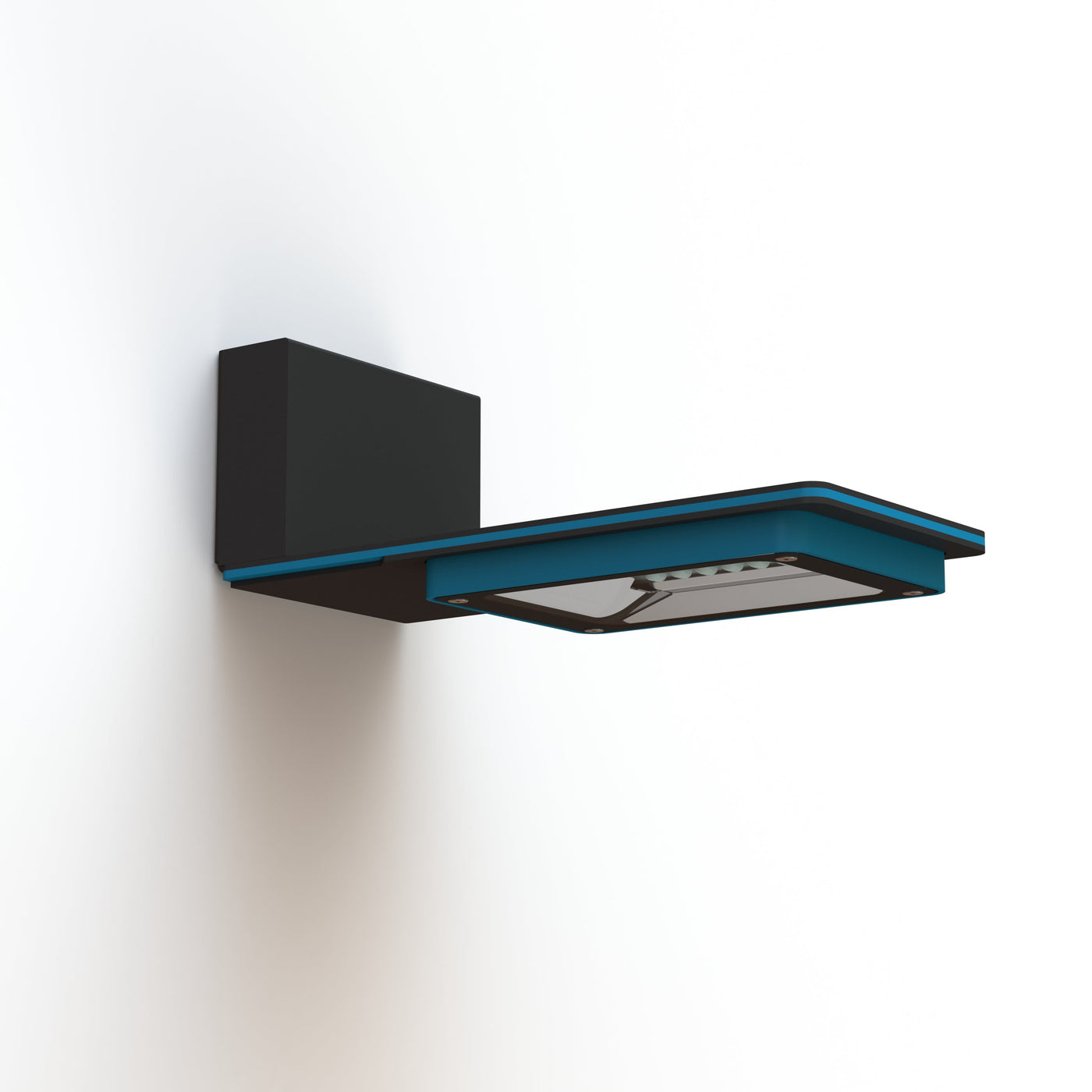 Applique Hector N°1 LED asym 35W 3000K 1-10V Bleu azur mat 134 support Gris 107 182304134