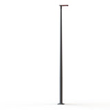 Lampadaire Hector N°2 LED Asym 35W 2700K 1-10V Rouge 056, Support Gris 107 182346056
