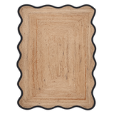 Tapis jute bordure ondule noir 140x200cm 019145