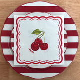 Set de 4 assiettes plate "TRATTORIA" rouge D26,7cm 017895