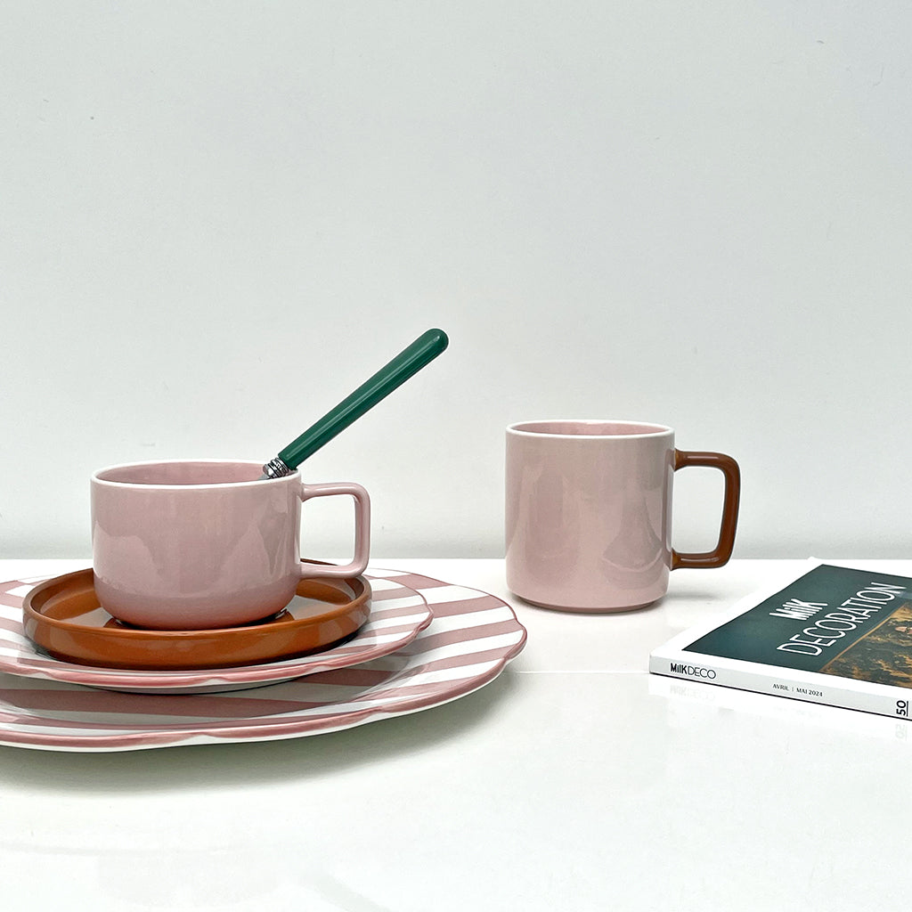 Set de 4 assiettes plate "TRATTORIA" rose D26,7cm 017784