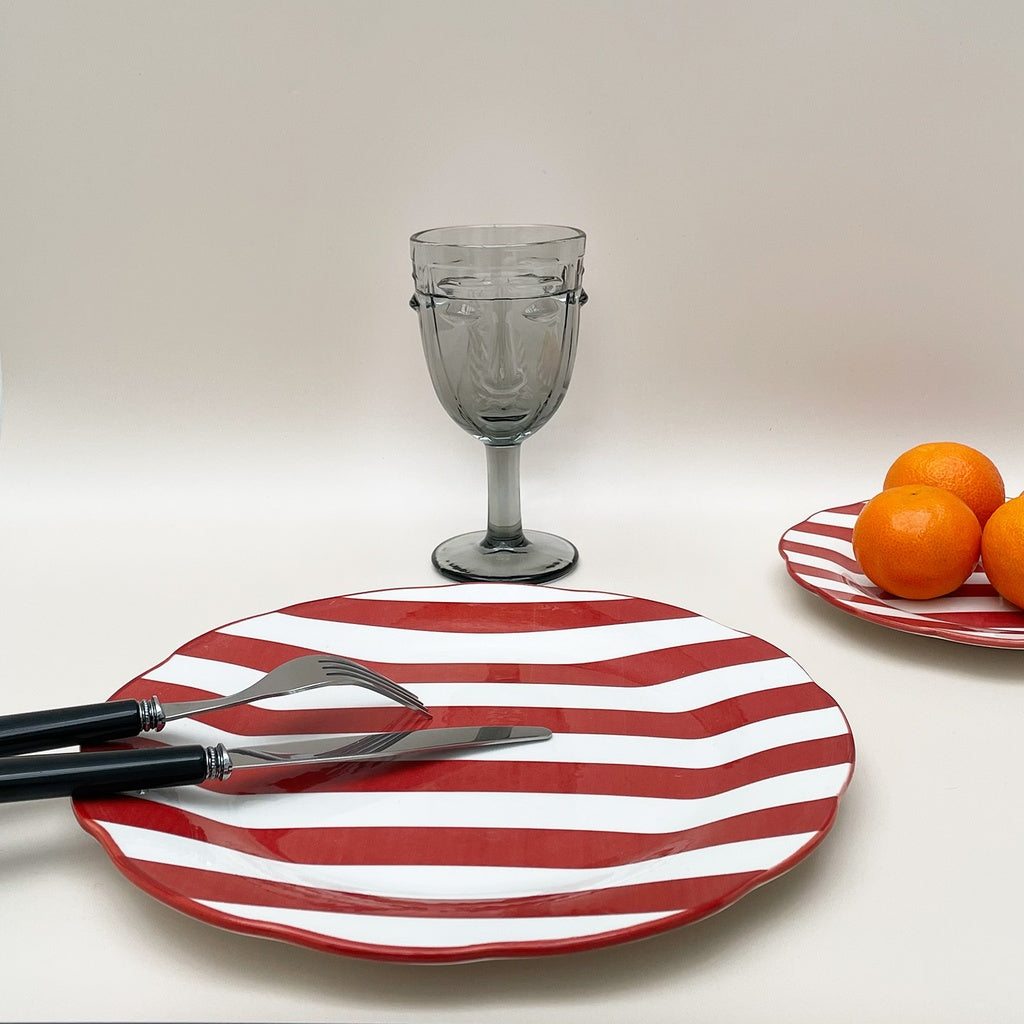 Set de 4 assiettes plate "TRATTORIA" rouge D26,7cm 017895