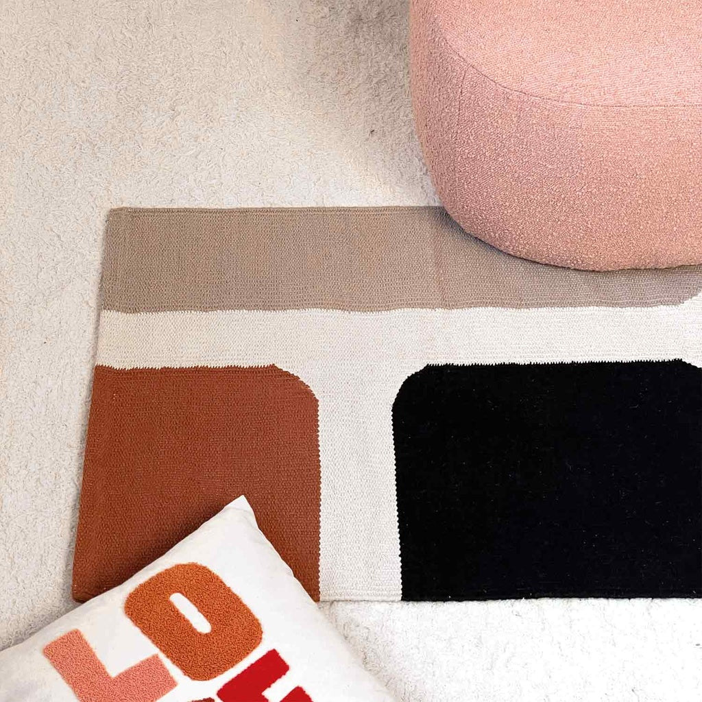 Tapis coton "WIZZ" rouille 60x90cm  015706