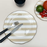 Set de 4 assiettes plate "TRATTORIA" beige D26,7cm 017897