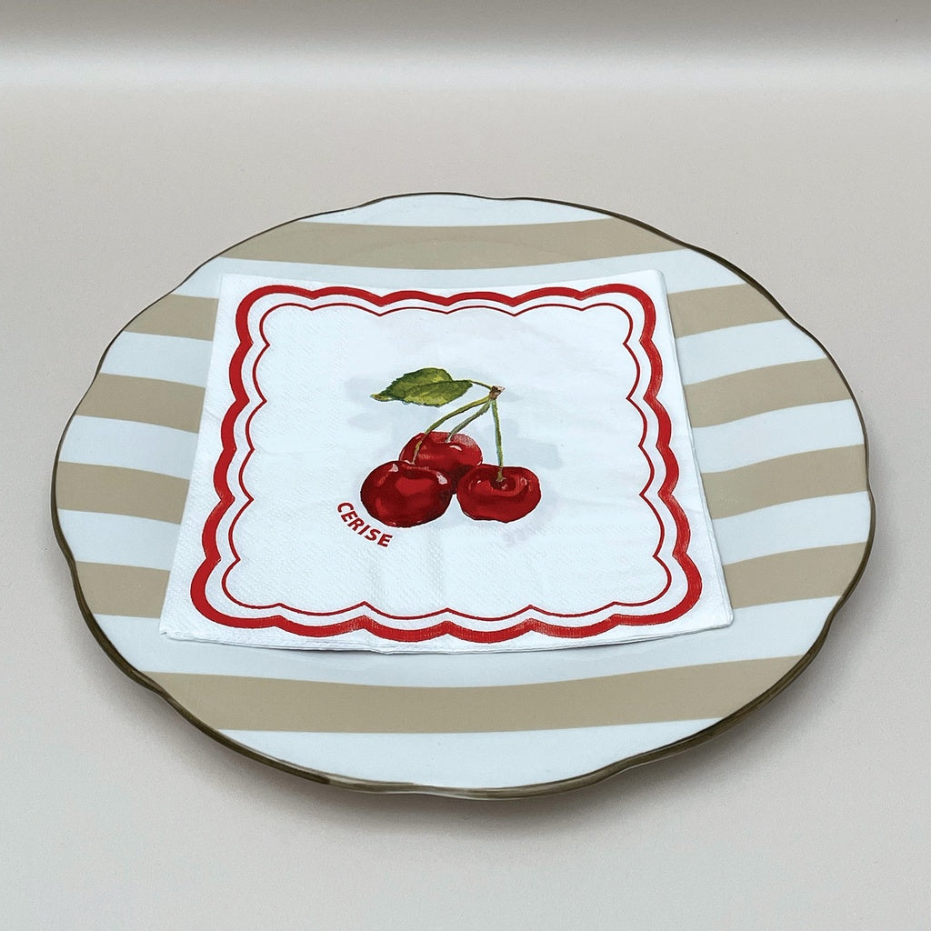 Set de 4 assiettes plate "TRATTORIA" beige D26,7cm 017897
