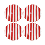 Set de 4 assiettes plate "TRATTORIA" rouge D26,7cm 017895