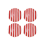 Set de 4 assiettes dessert "TRATTORIA" rouge D19cm 017894