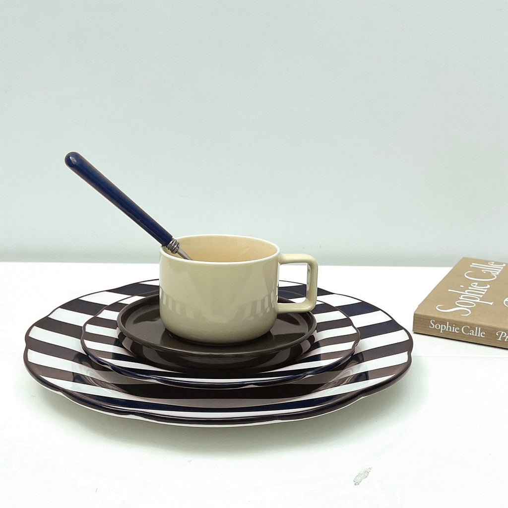 Set de 4 assiettes dessert "TRATTORIA" brun D19cm 017781