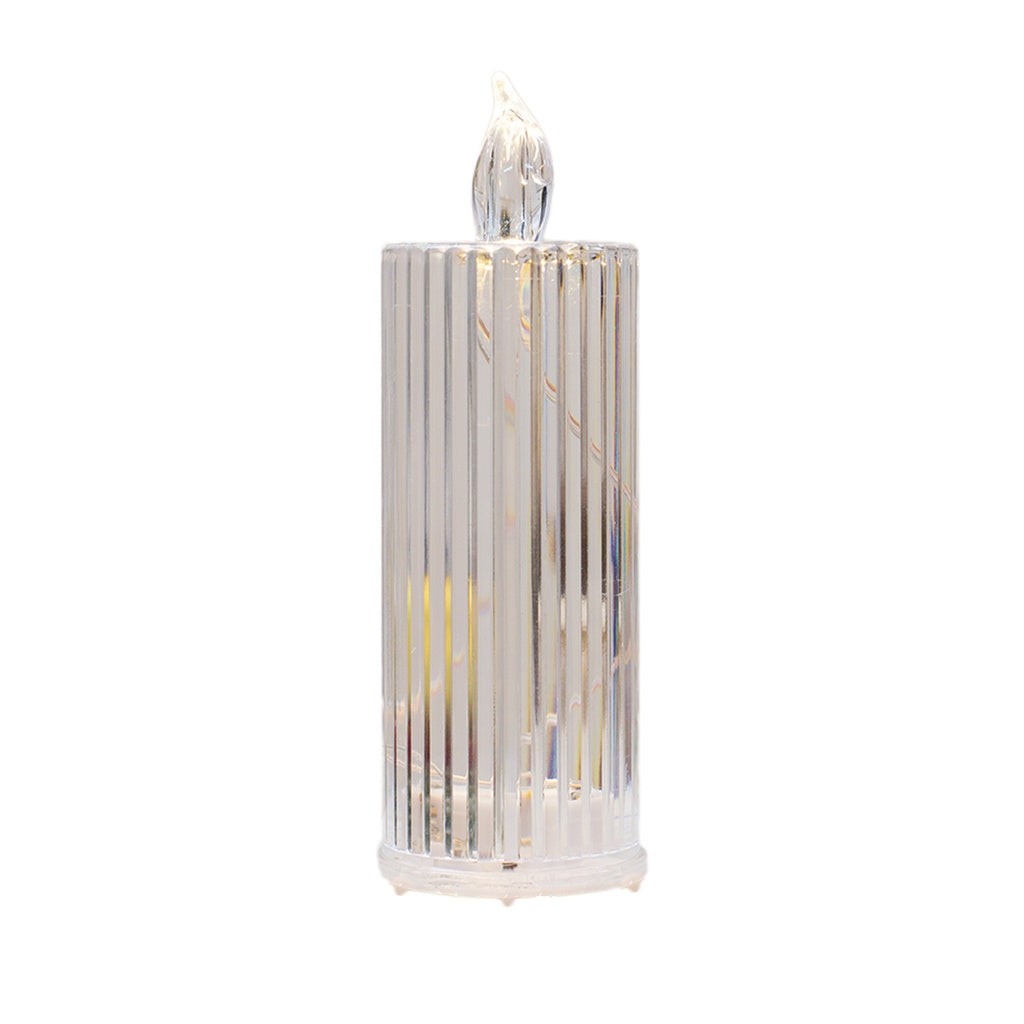 Déco Lot de 3 bougies  LED strié D5,3cm H15,5cm 016243