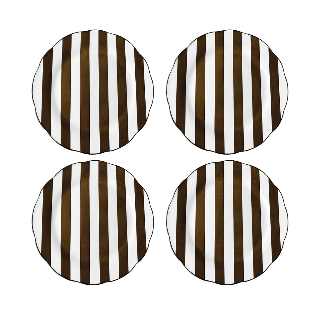 Set de 4 assiettes plate "TRATTORIA" brun D26,7cm 017780