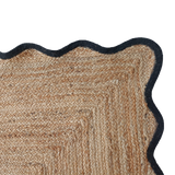 Tapis jute bordure ondule noir 140x200cm 019145