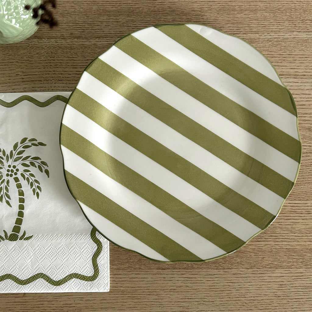 Set de 4 assiettes dessert "TRATTORIA" kaki D19cm 017783