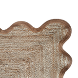 Tapis jute bordure ondule ocre 200x300cm 019144