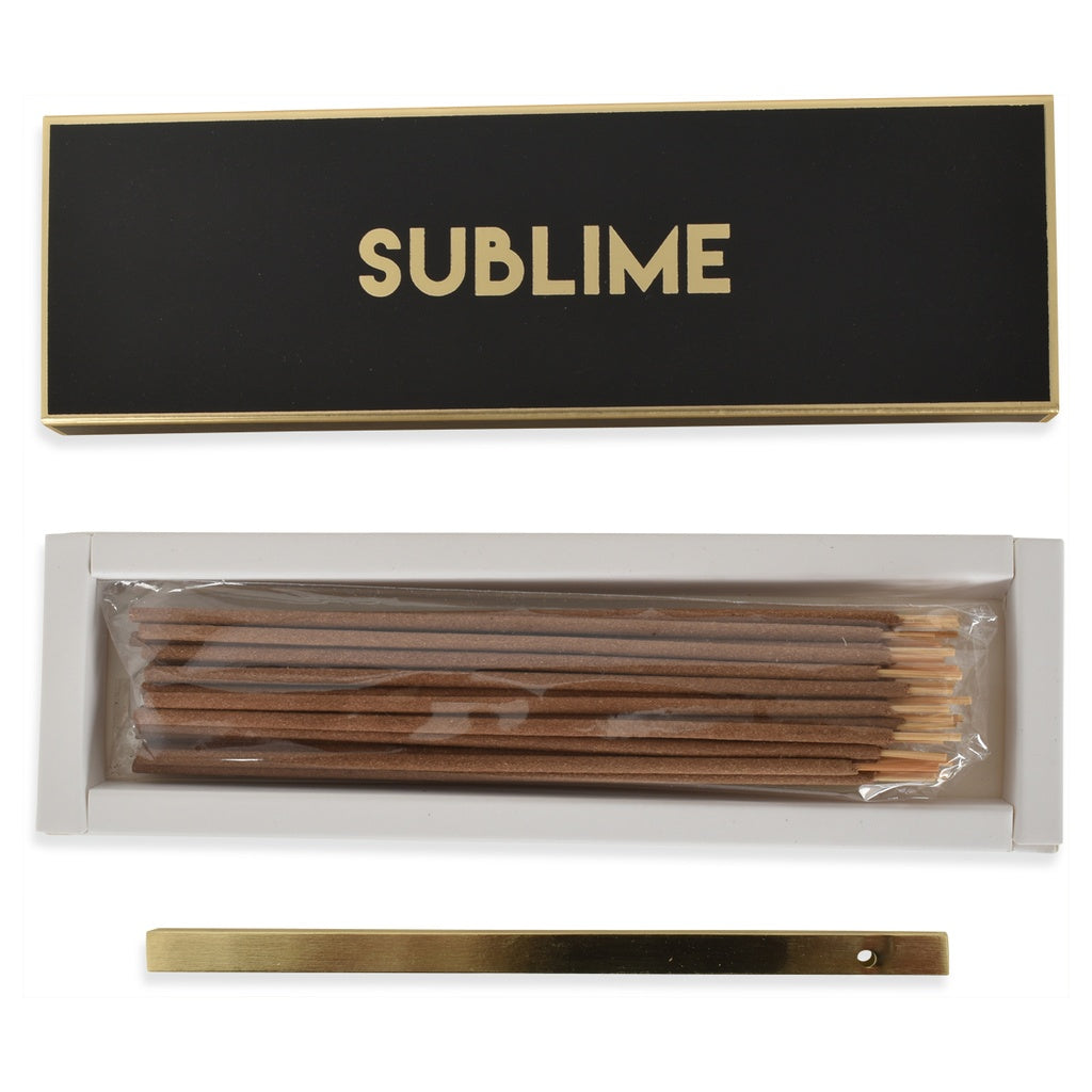 Encens boite de 30 bâtonnets+ support "SUBLIME" parfum oud noir 016013