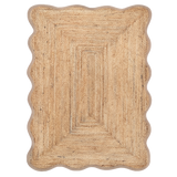 Tapis jute bordure ondule beige 140x200cm 019146