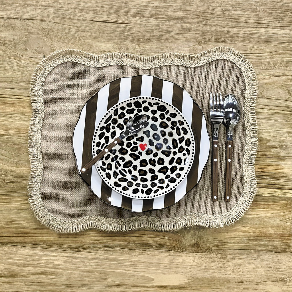 Set de 4 assiettes plate "TRATTORIA" brun D26,7cm 017780