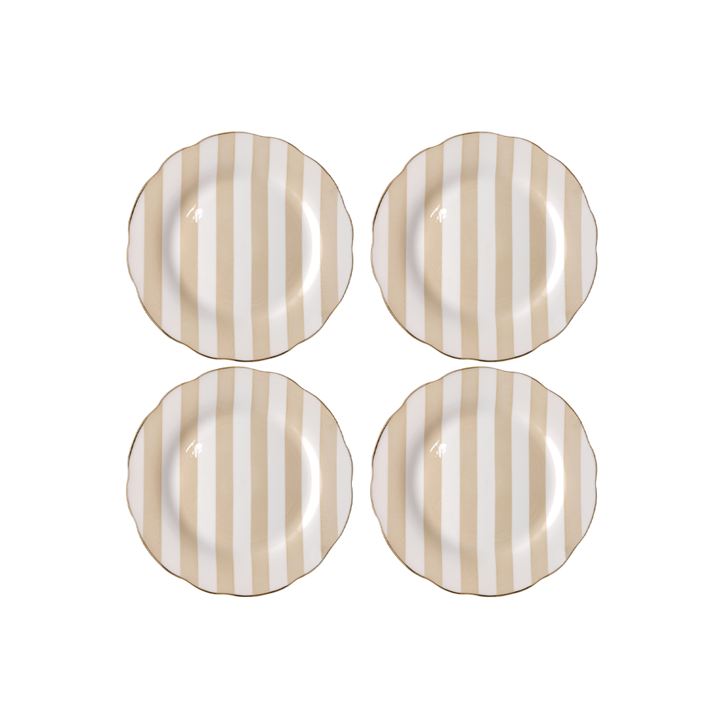 Set de 4 assiettes dessert "TRATTORIA" beige D19cm 017896