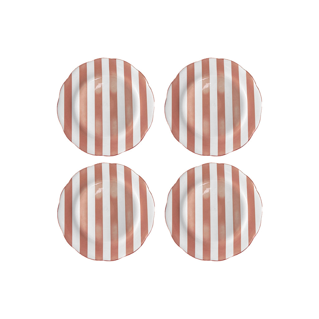 Set de 4 assiettes dessert "TRATTORIA" rose D19cm 017785