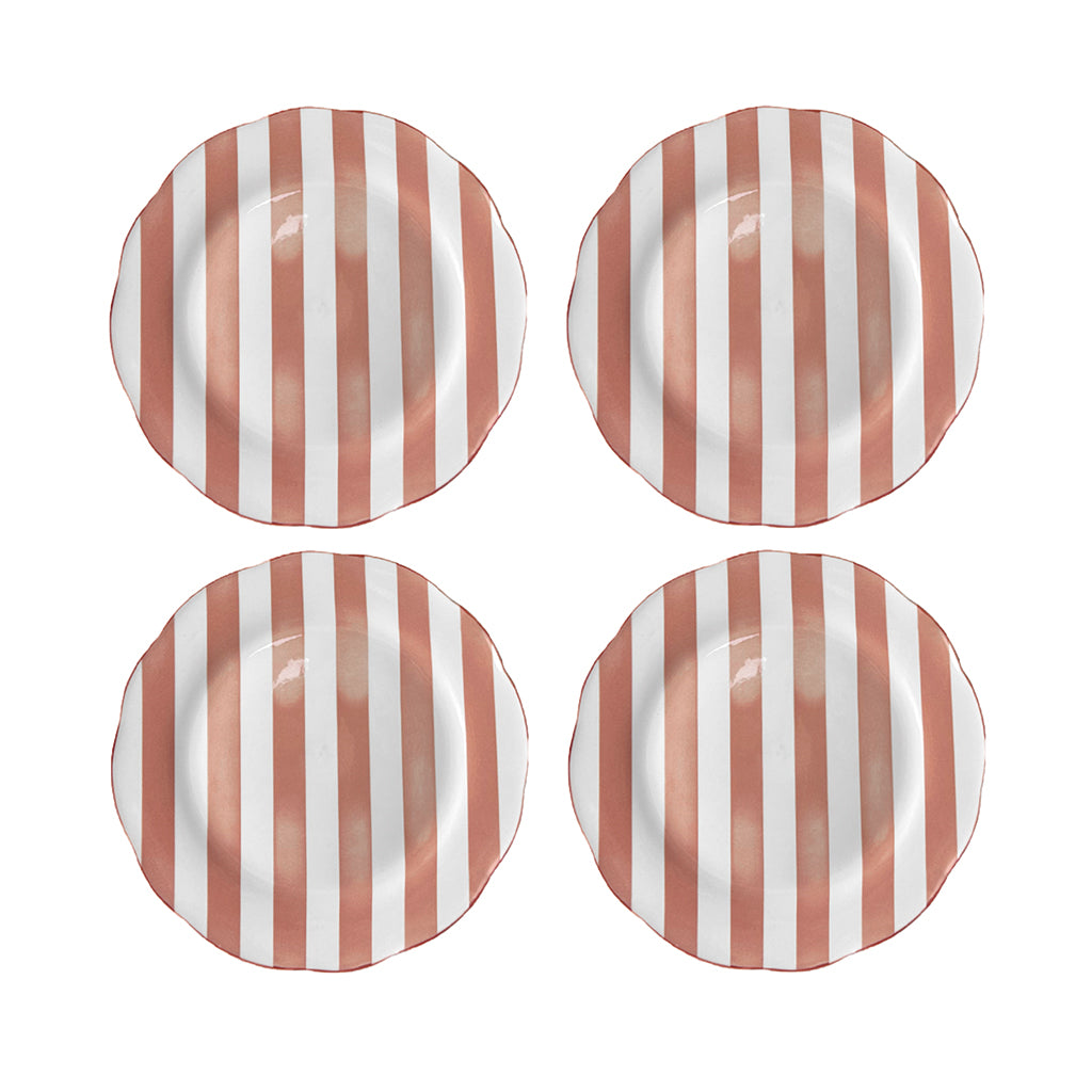 Set de 4 assiettes plate "TRATTORIA" rose D26,7cm 017784