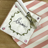 Set de 4 assiettes plate "TRATTORIA" rose D26,7cm 017784