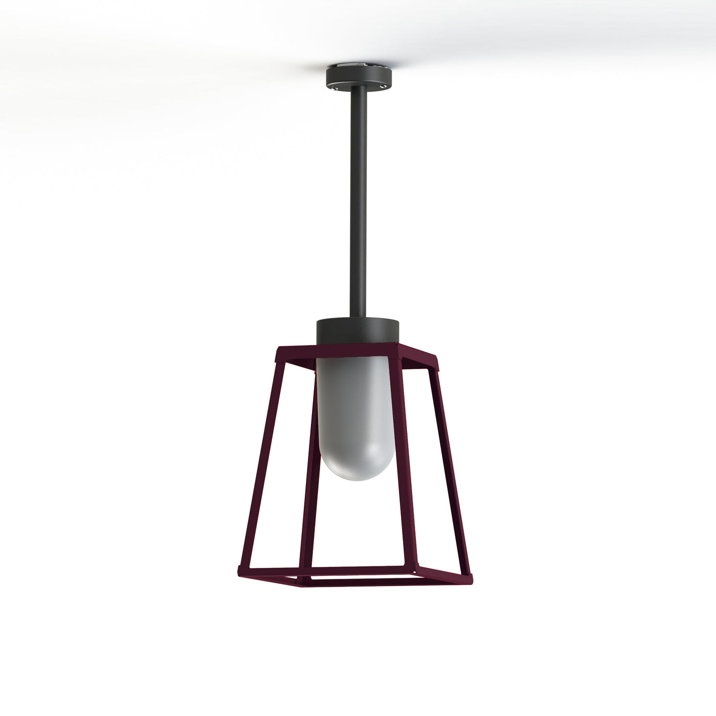 Plafonnier Lampiok 2 N°1 diffuseur opale Rouge vin 066 - Gris noir 107 178002066