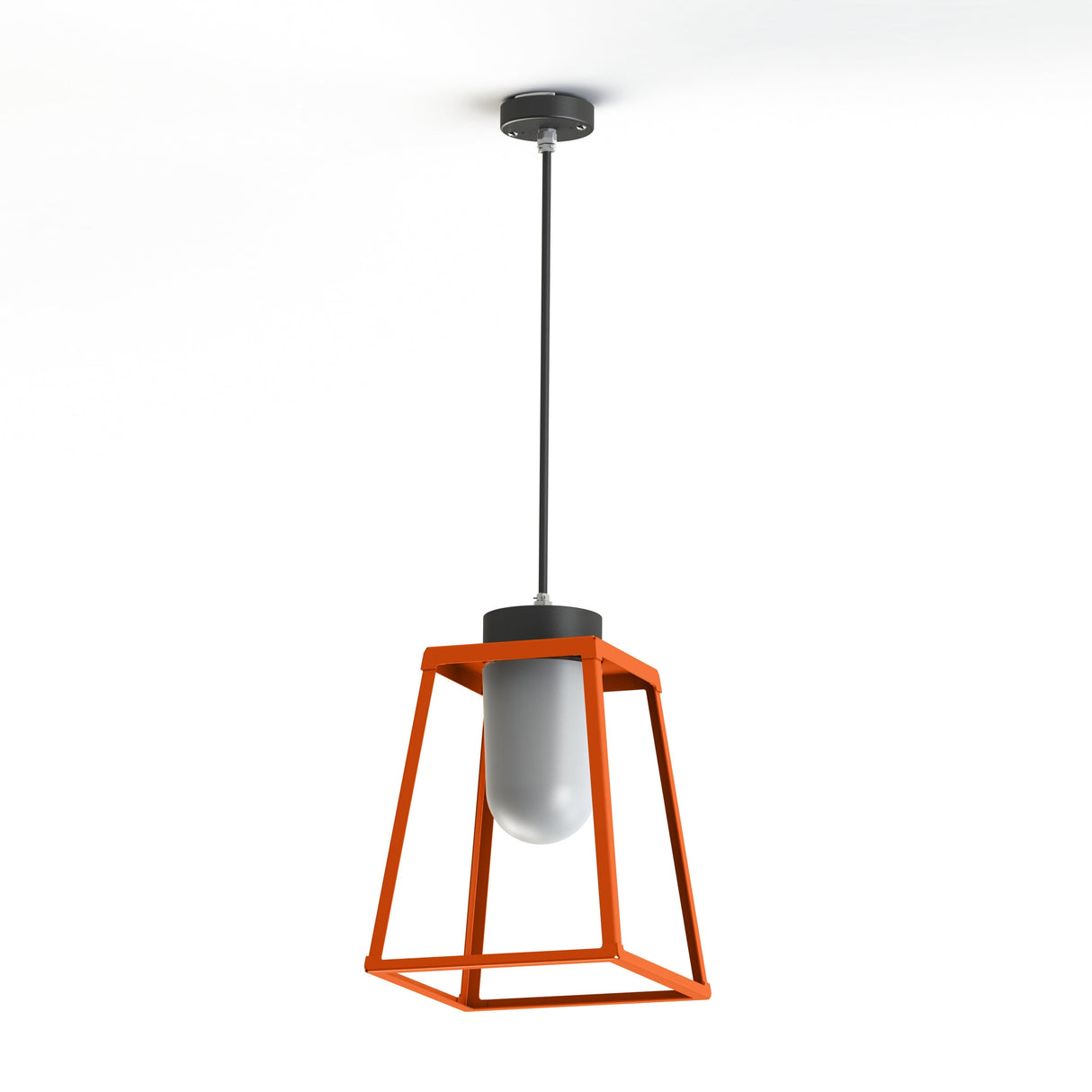 Suspension Lampiok 2 N°2 diffuseur opale Orangé pur 014 - Gris noir 107 178004014