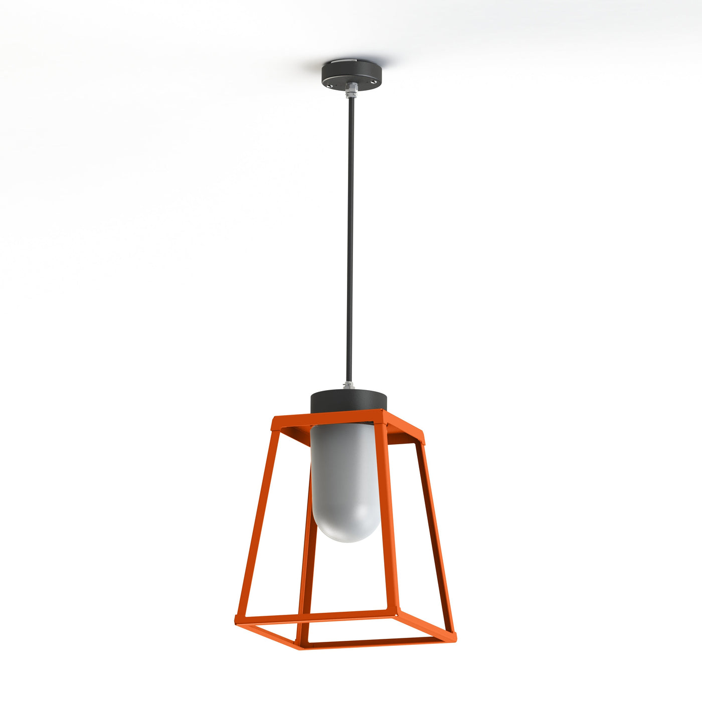 Suspension Lampiok 2 N°2 diffuseur opale Orangé pur 014 - Gris noir 107 178004014