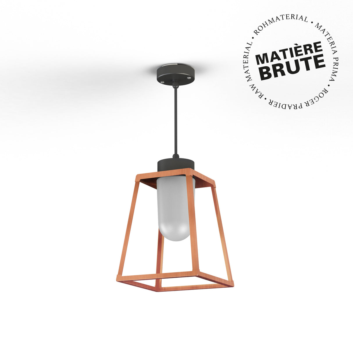 Suspension Lampiok 1 N°3 Cuivre brut 082 Diffuseur opale 131006082