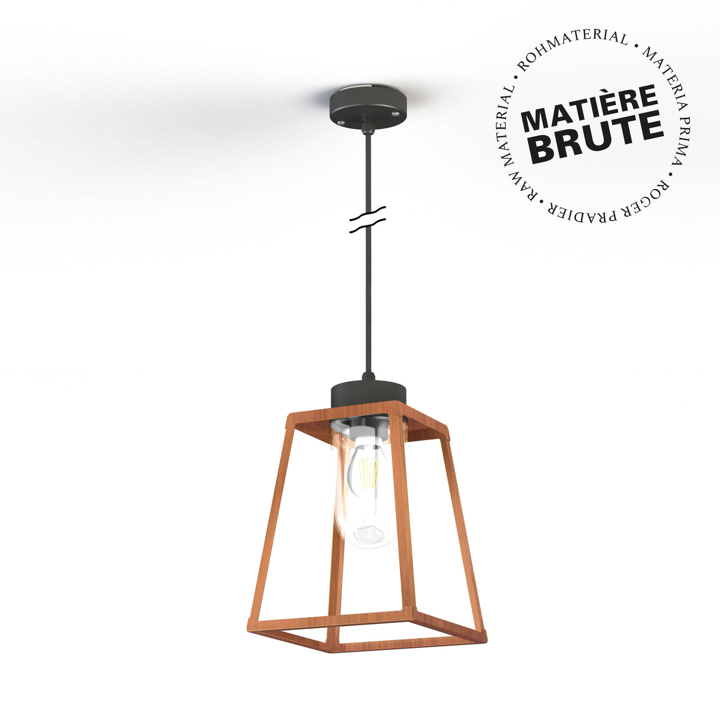 Suspension Lampiok 1 N°4 Cuivre brut 082 Diffuseur clair 131007082