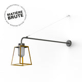 Applique Lampiok 1 N°6 Laiton brut 072 Diffuseur opale 131012072
