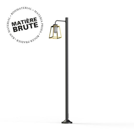 Lampadaire Lampiok 1 N°7 Laiton brut 072 Diffuseur opale 131014072