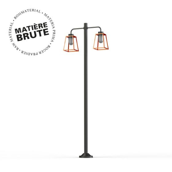 Lampadaire Lampiok 1 N°8 Cuivre brut 082 Diffuseur opale 131016082