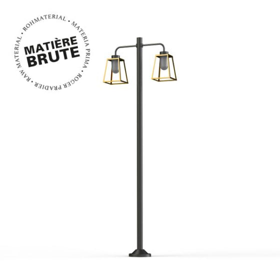 Lampadaire Lampiok 1 N°8 Laiton brut 072 Diffuseur opale 131016072