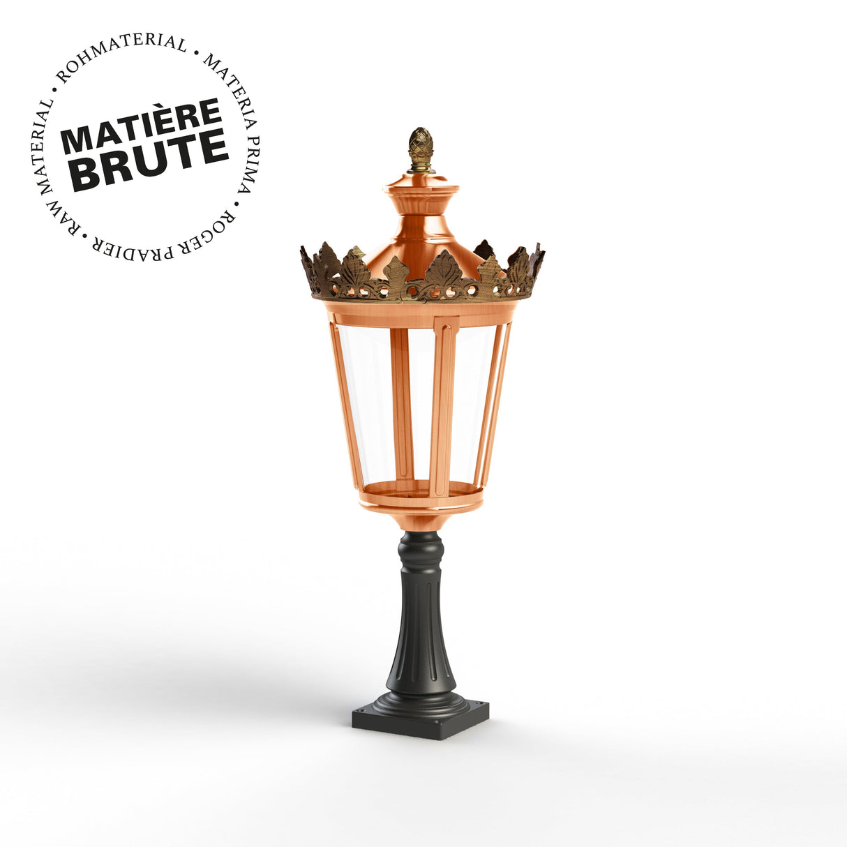 Borne Louvre N°3 LED 2700°K Cuivre brut 082 133106082