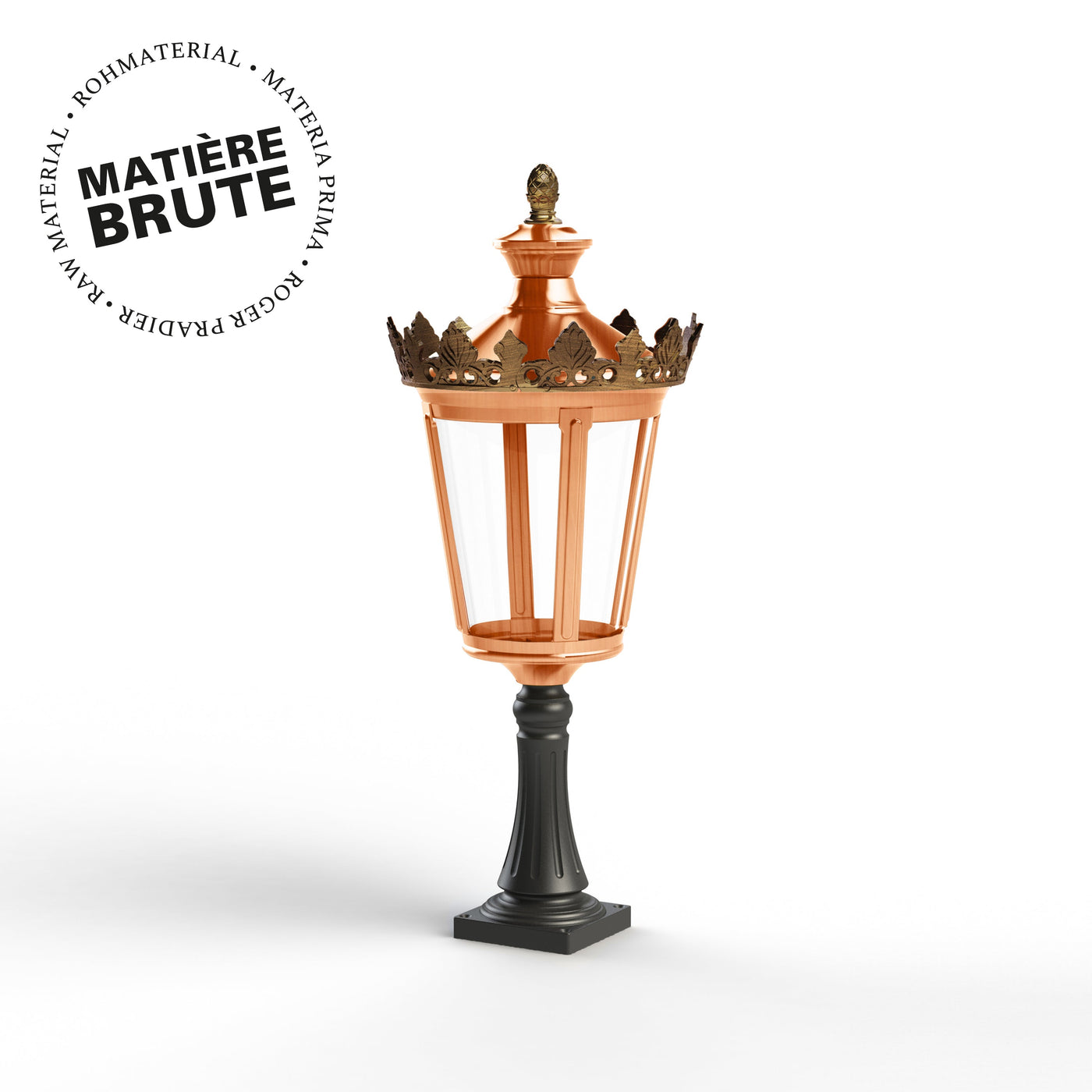 Borne Louvre N°3 LED 2700°K Cuivre brut 082 133106082