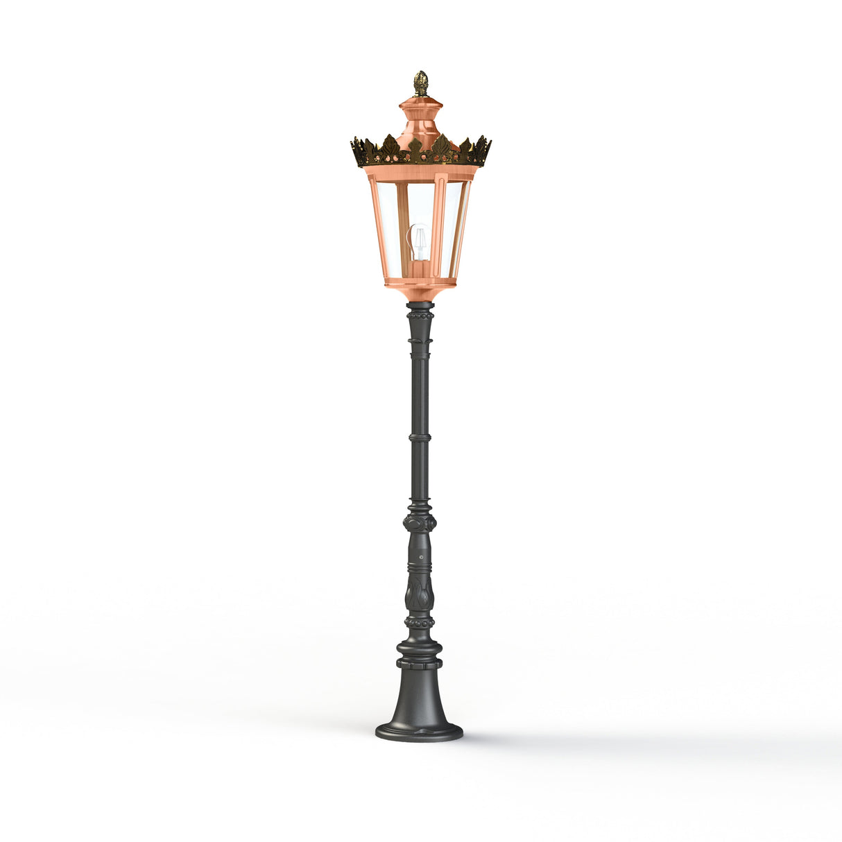 Borne Louvre N°8 E27 Cuivre patiné vernis 080 133015080