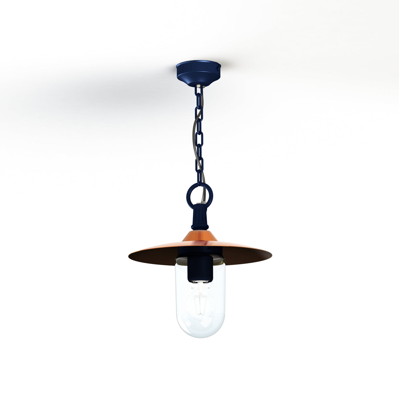 Suspension Montana N°1 clair Dôme cuivre vernis- Bleu acier 065 139002065