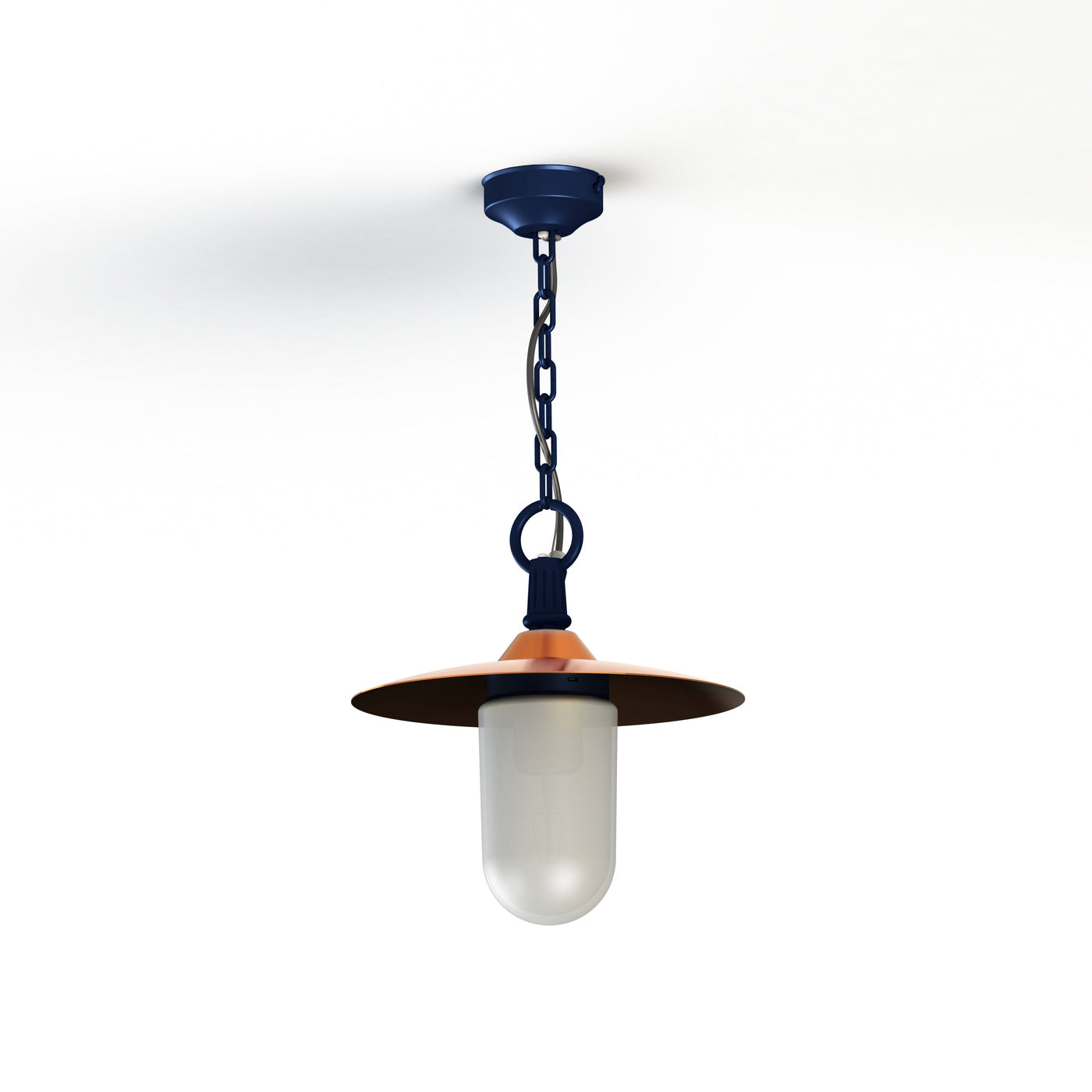 Suspension Montana N°1 opale Dôme cuivre vernis- Bleu acier 065 139004065