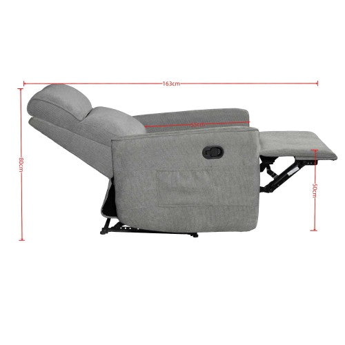 Fauteuil PRAGA Relax gris CASA THAI 4580