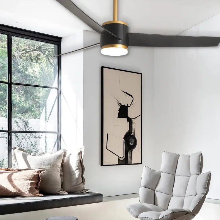 Plafonnier ventilateur Australia blanc et or LOVA 7033